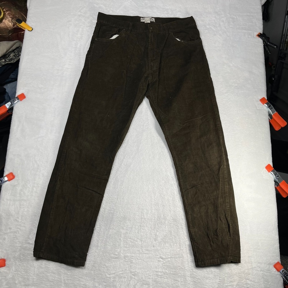Paper Denim &‎ Cloth Corduroy Pants Men's Brown Classic Straight Leg - 34X32